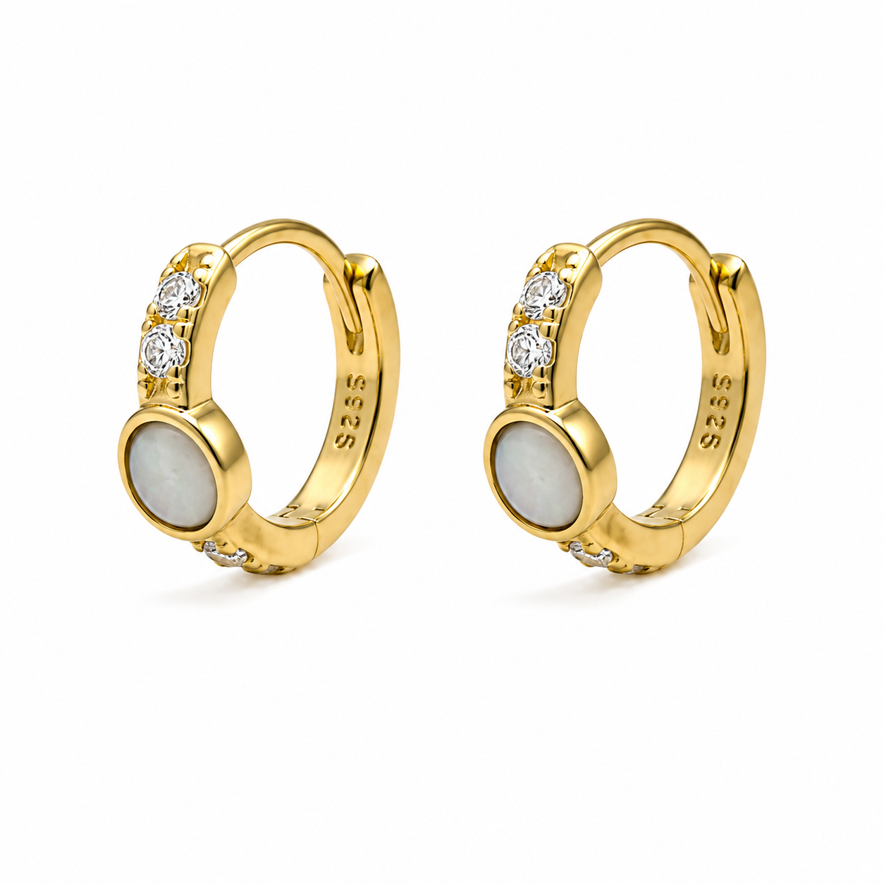 Opal Huggie Earrings