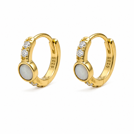 Opal Huggie Earrings
