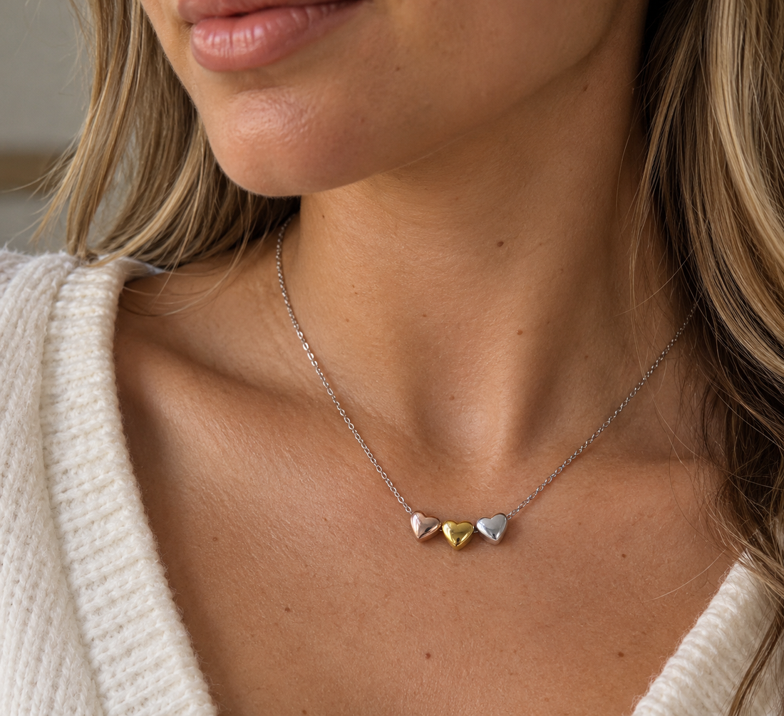 Tricolour Heart Necklace