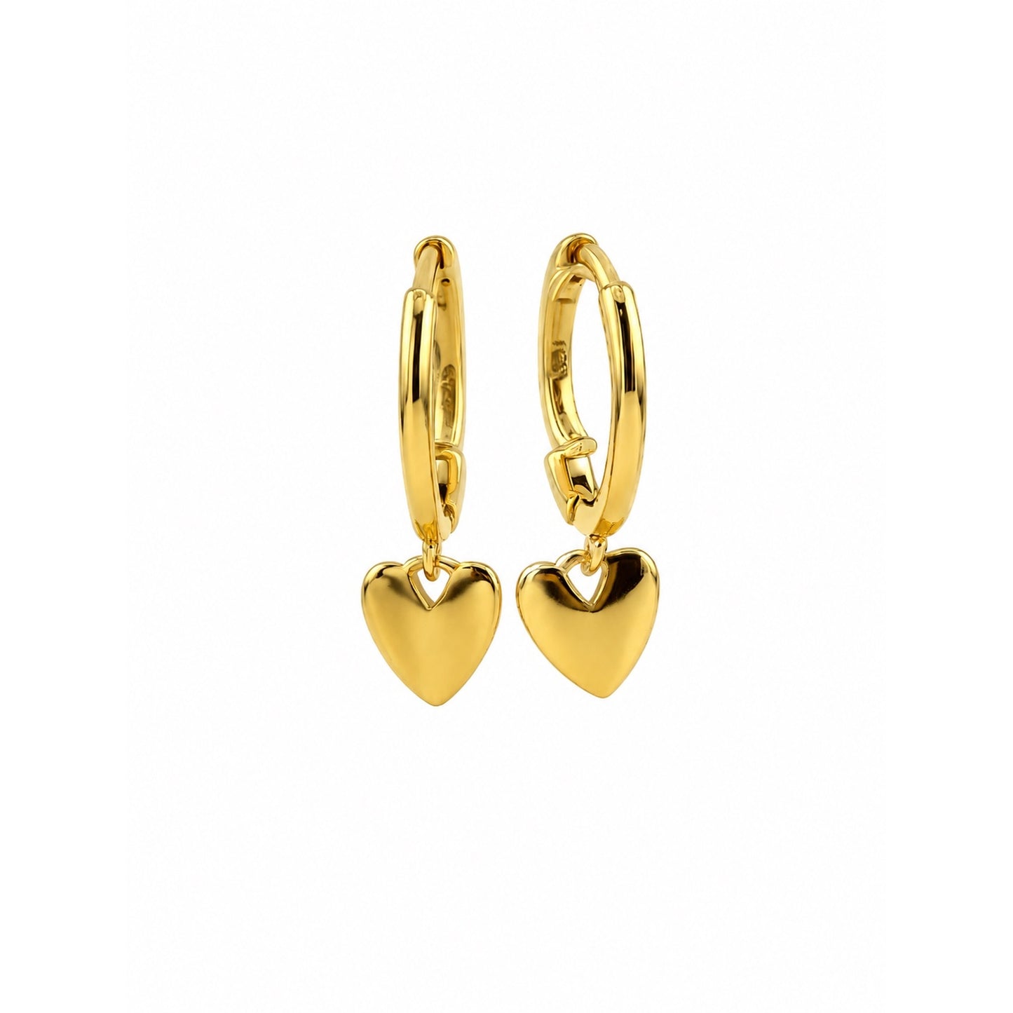 Gold Heart Drop Earring