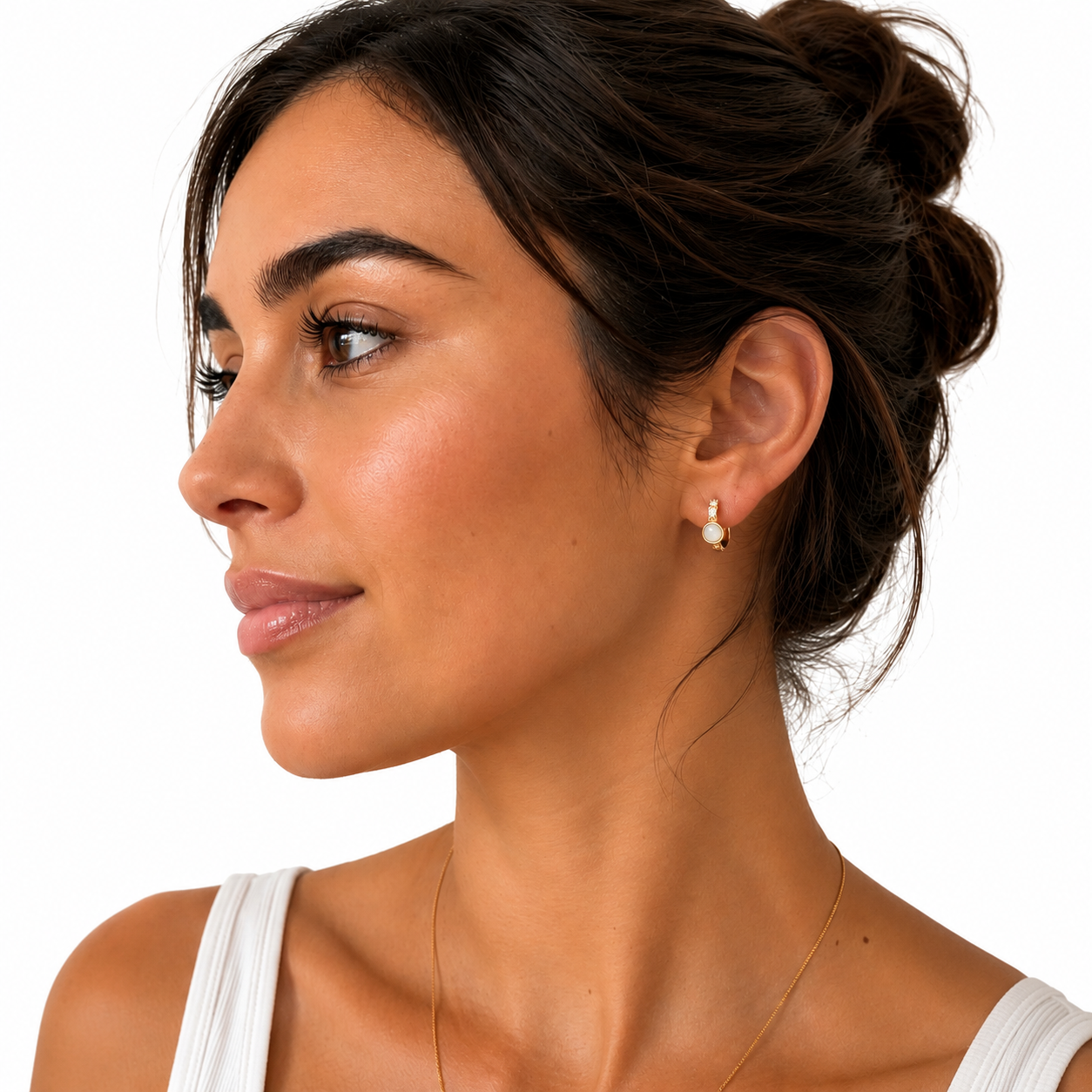 Opal Huggie Earrings