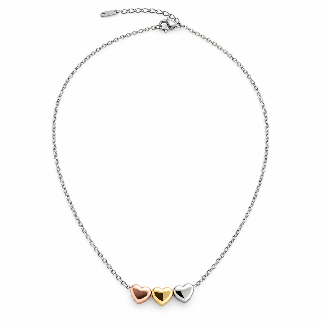 Tricolour Heart Necklace