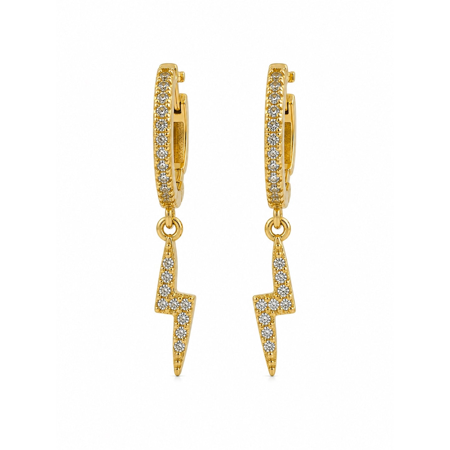 Gold Lightening Bolt Earrings