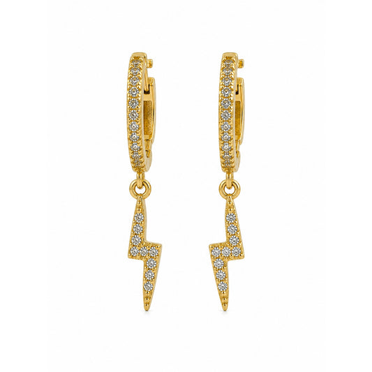 Gold Lightening Bolt Earrings