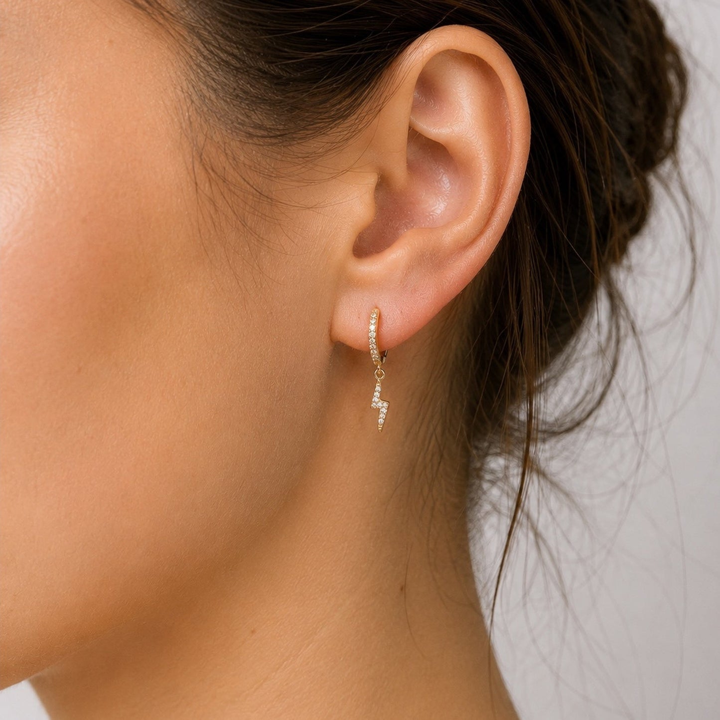 Gold Lightening Bolt Earrings