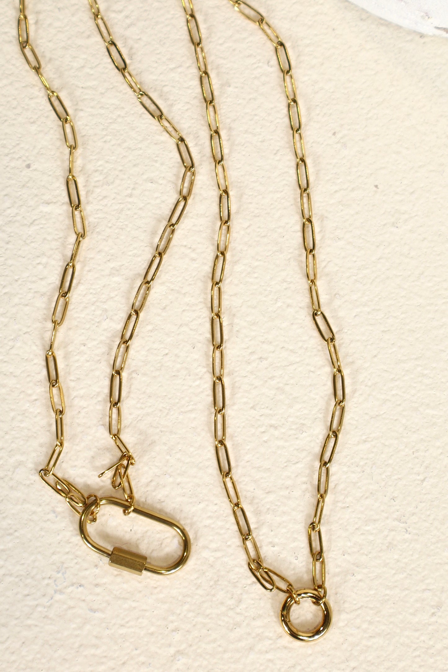 Small chain charm necklace gold